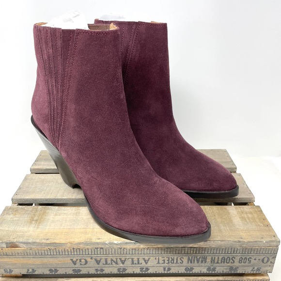 Seychelles Park Suede Wedge Bootie In Purple Size 8 New - Picture 6 of 14